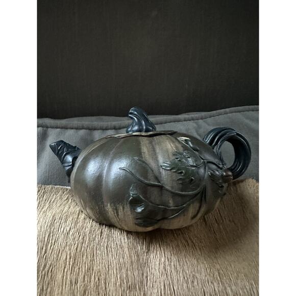 Zisha teapot Clay Pumpkin Gongfu Tea Pot Lady Bug Brown Handmade Yixing 5.5x3” - Picture 3 of 16